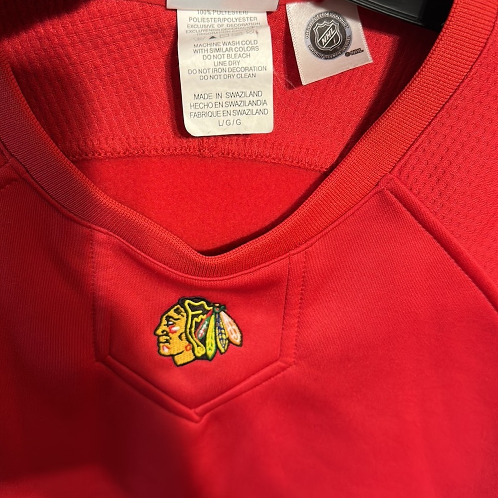 Majestic Men’s Chicago Blackhawks Therma Base Fleece Lined Sweatshirt Size Large - Picture 6 of 8